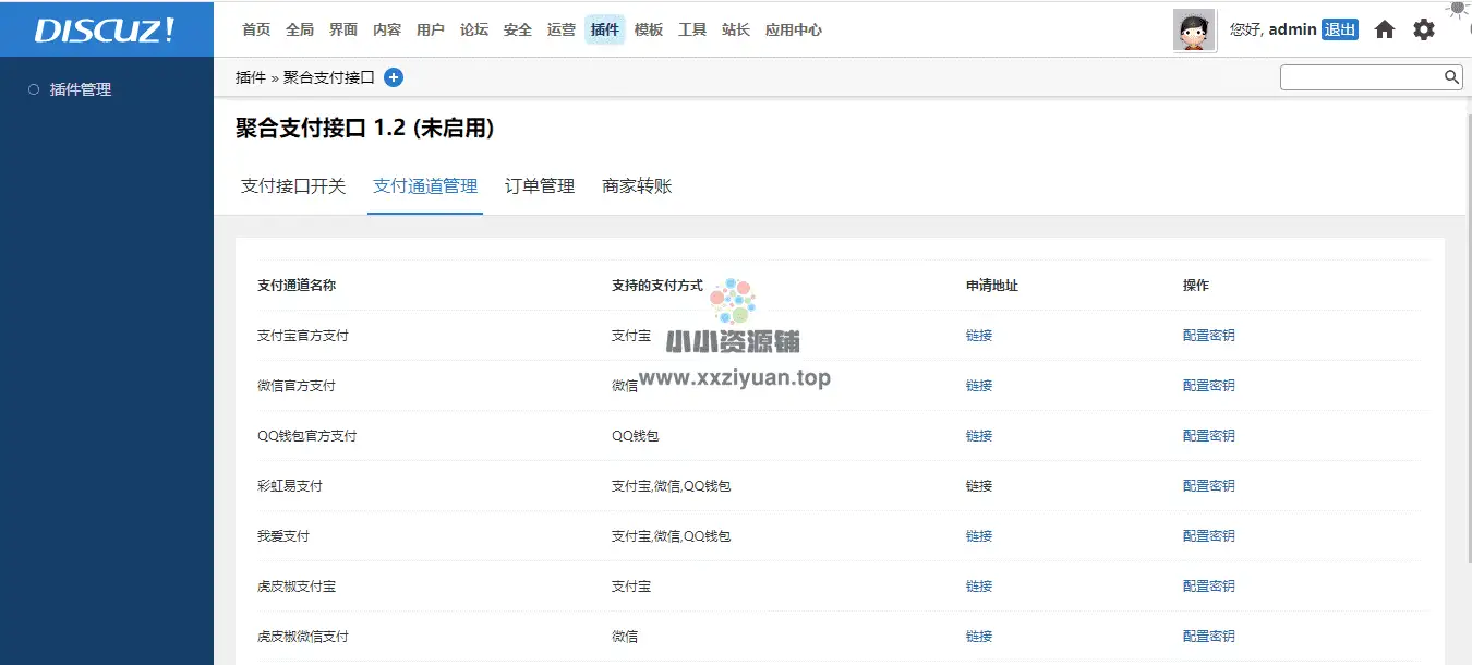 Discuz论坛聚合易支付接口插件（v1.2）-小小资源铺