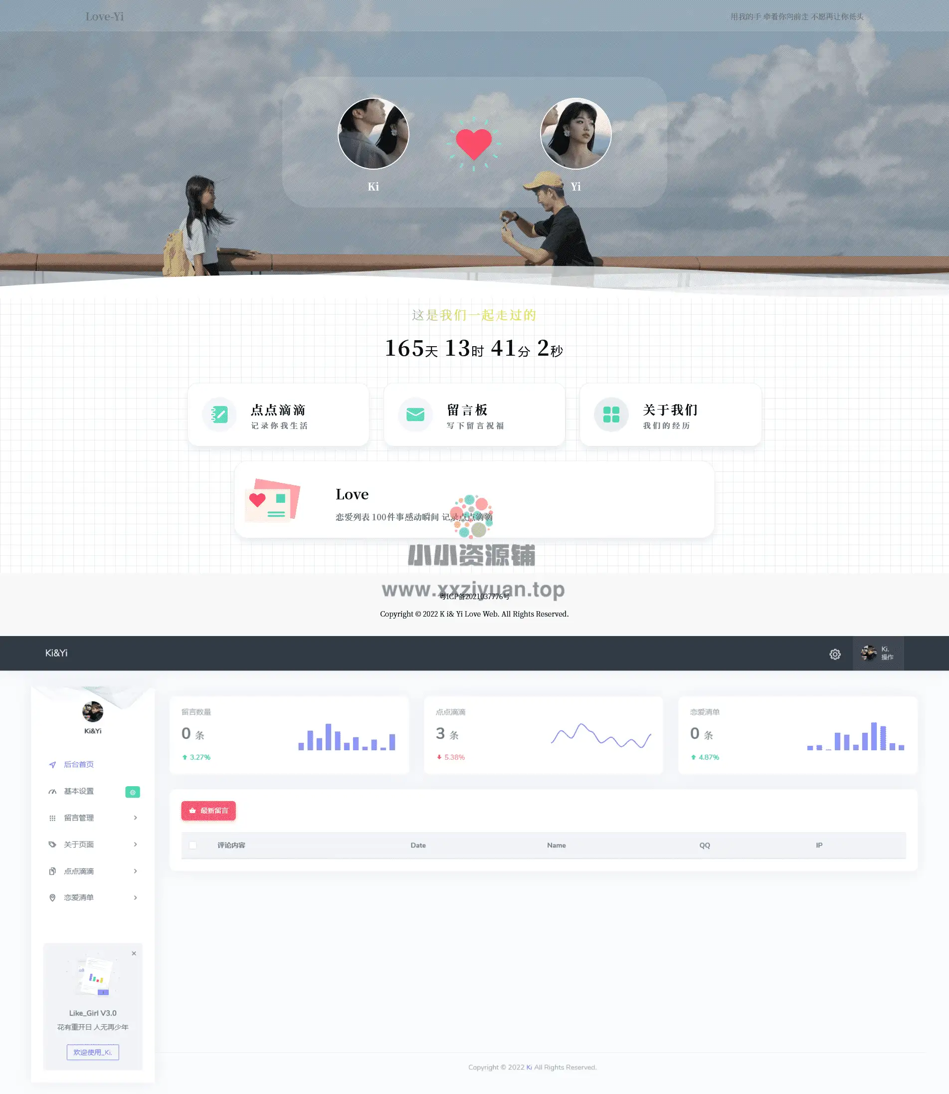 Like_Girl情侣小站系统版， 带后台管理（v3.0）